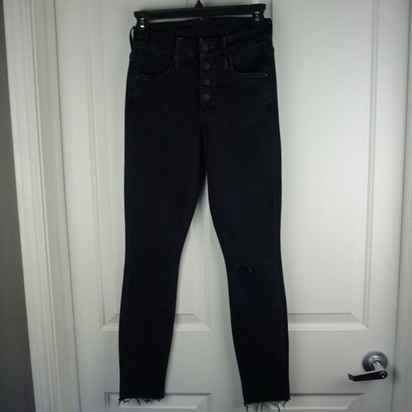 New Mother The Pixie Ankle Fray Mid Rise Jeans in Holding Hands Tightly size 24 - Picture 2 of 15